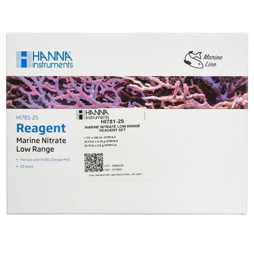 Hanna HC HI781-25 Reagents - Nitrate Low Range ® - Ocean Reefs Marine Aquariums